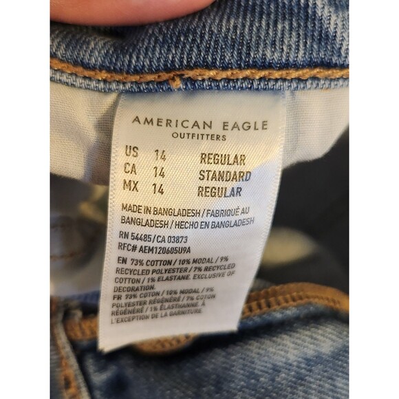 American Eagle Stretch Women's Size 14 Regular High-Rise Stretch Light Wash Jean - Picture 6 of 11